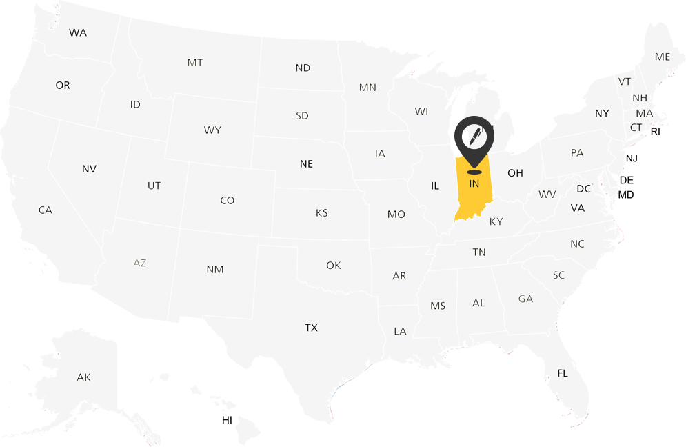 Indiana Notary Map